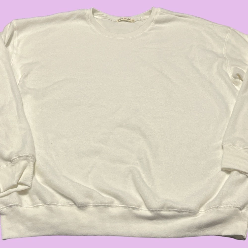 Heart & Hips White Crew Neck Sweater - Size L